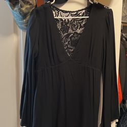 Black Plung Neck Party Dress