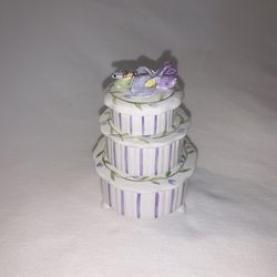 Three tier ceramic miniature cake
