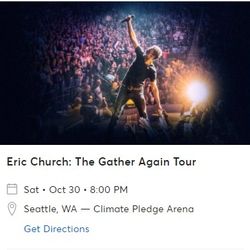 2 Eric Church Tickets - Seattle - Soul Pit