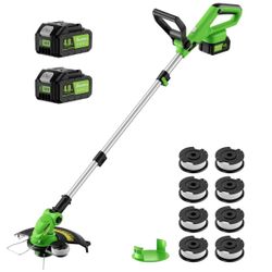 SUNCHERS 12-inch 20V Cordless String Trimmer with Charger, 2 X 4.0Ah Battery