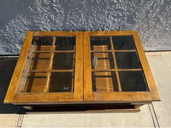 Used Wood Coffee Glass Open Table