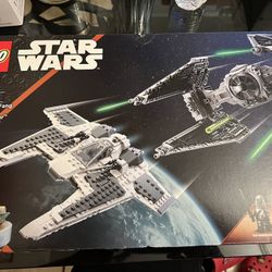 Negotiable Mandalorian Fang Fighter vs. TIE Interceptor (75348)
