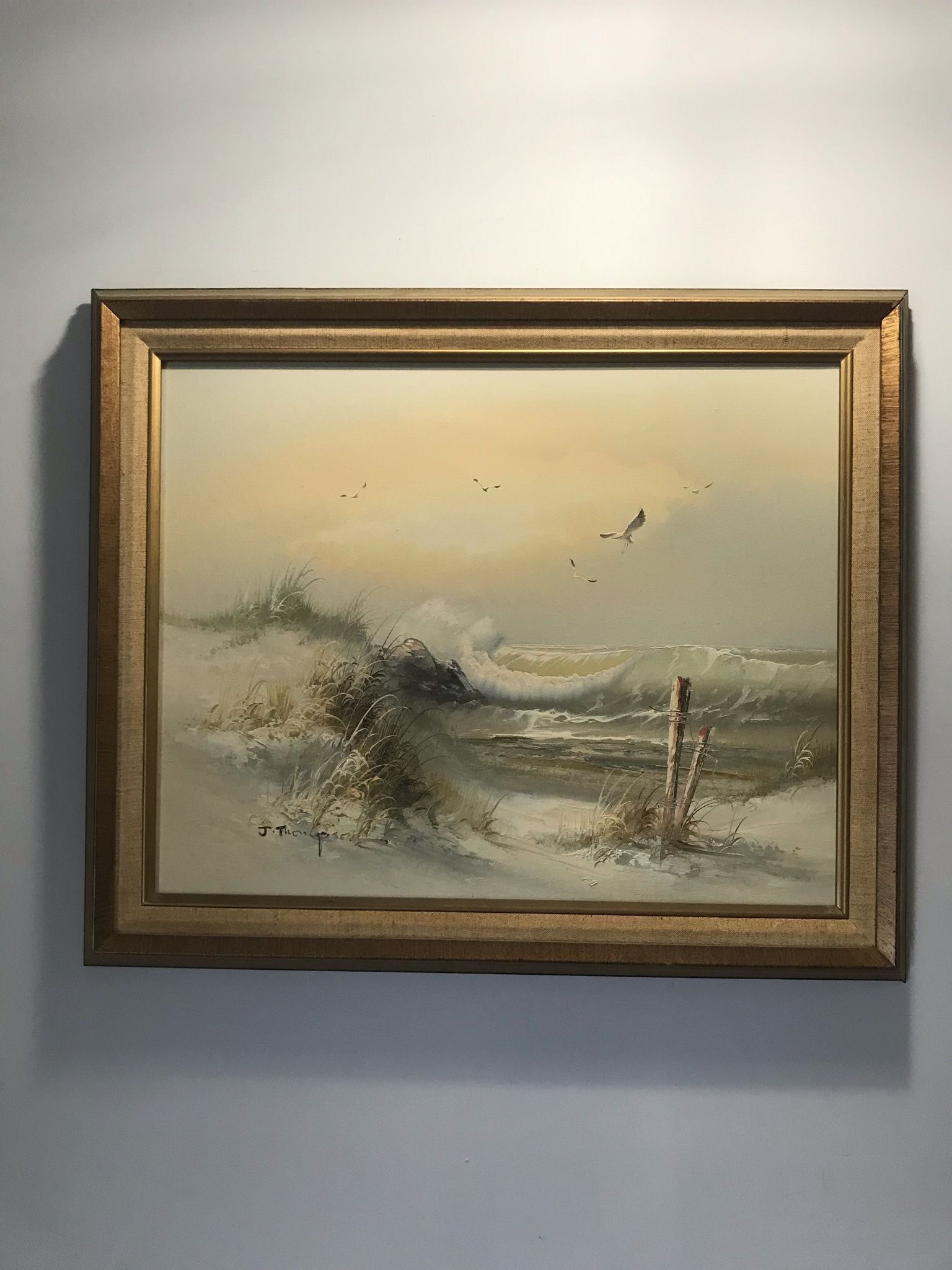 Seascape Painting by J Thompson (Signed)
