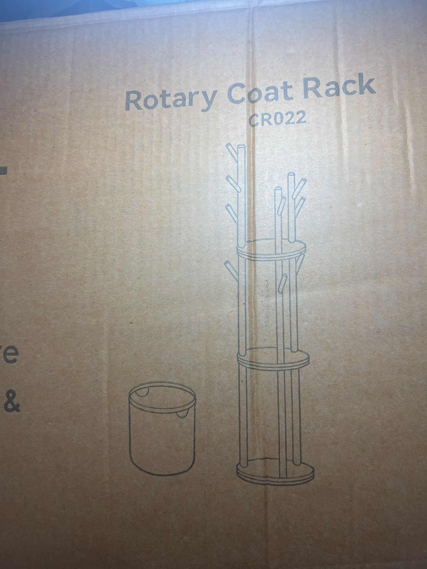 SOMEET Rotary Coat Rack, Wooden Coat Rack Freestanding with 3 Storage Shelves and 6 Hooks, Coat Tree with 2 Tiers Display Shelf and A Basket for Home 