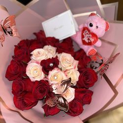 Ramo Rosa De 25 Rosas