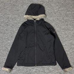 Columbia Softshell Jacket Womens M Black Sherpa Hood