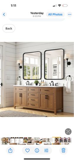 Iron framed mirror black 2 piece