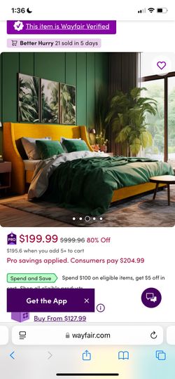 Upholstered Wingback King Size Platform Bed/Mattress