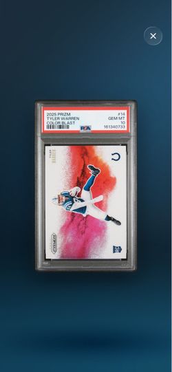 Tyler Warren Prizm Football Card
