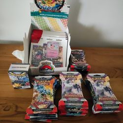 68 Sleeved Packs Of Pokemon PTG Cards
