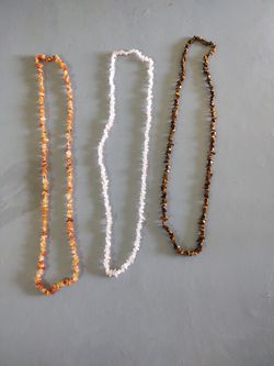 Vintage Estate Necklaces with Precious Stones: Amber, Quartz, Tigers Eye!!