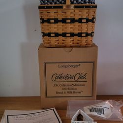 Longaberger Collectors Club J.W. Collection Miniature 2000 Edition Bread & Milk Basket