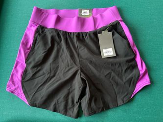 Women's Athletic Shorts Black and Purple
