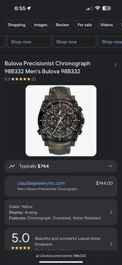 Bulova Precisionist Camo Chronograph Watch for Sale in Brush