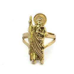 Woman’s Ladies 14k Yellow Gold Saint St. Jude San Judas Ring Size 7 GP3105468