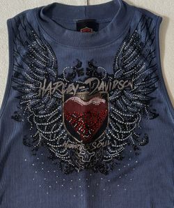 Harley-Davidson Women’s Sleeveless Top W/ Sequins Size Large