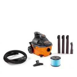 RIDGID 4 Gallon 5.0-Peak HP Portable Wet/Dry Shop Vacuum with Fine Dust Filter, Hose and Accessories