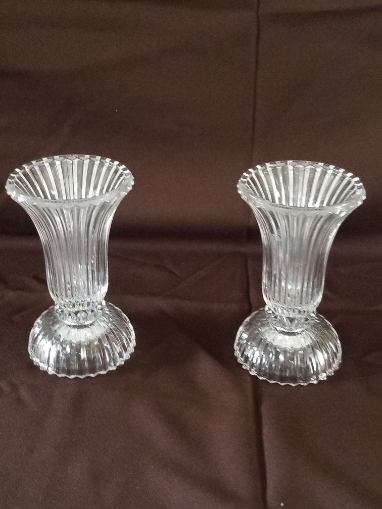 Pair glass vases