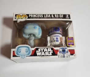 Funko Pop! Star Wars- Holographic Princess Leia & R2-D2 2 Pack