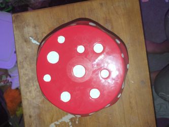 Red Polka Dot Mushroom Stool