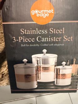 Gourmet Edge Stainless Steel 3-Piece Canister Set