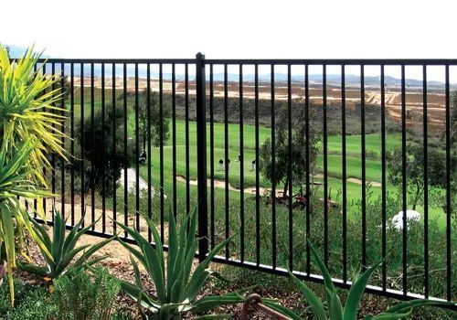 New 68"Hx94"W Metal Fence Black