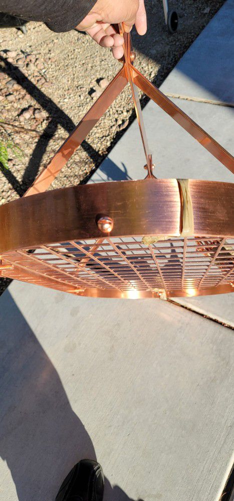 pot rack organizer chandelier copper