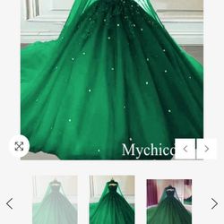 Quinceañera Green  Dress 