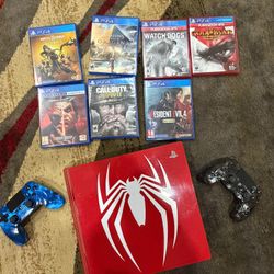 PS4 Pro Spider-Man Edition 1TB + 2 Controllers + 7 Games