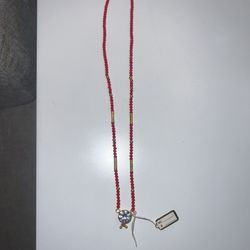 gold design red necklace 