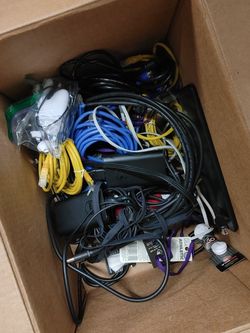 Box of Random Cables And Chargers