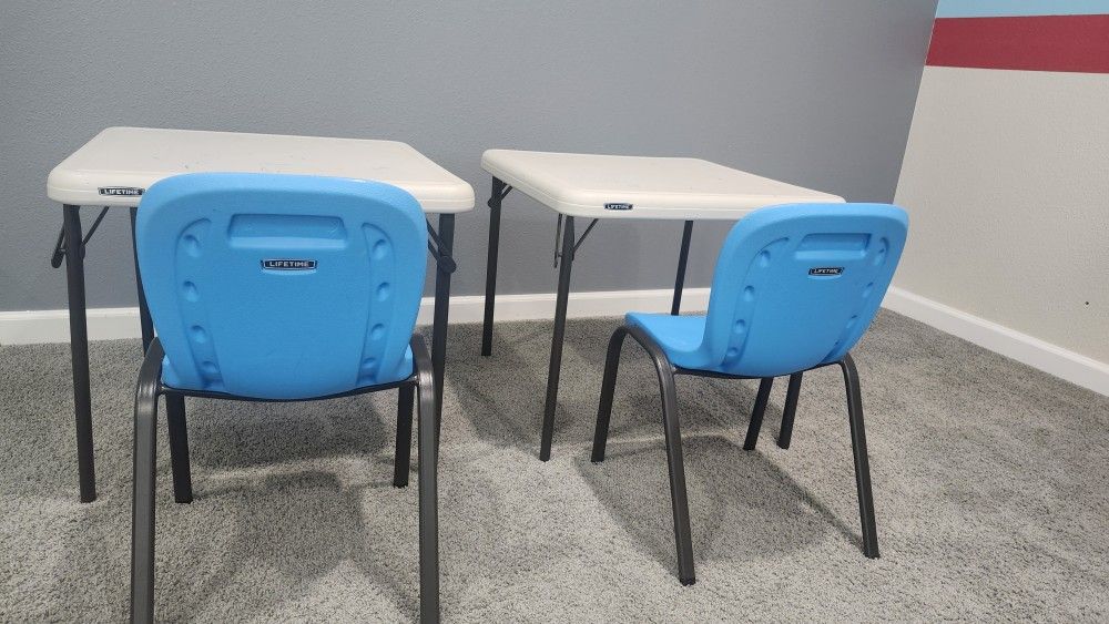 Lifetime Kids Square Tables And Chairs 2x