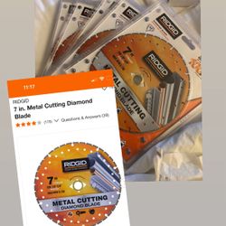 Rigid Metal Cutting Diamond Blade. 7” 