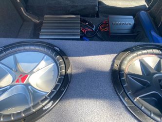 Kicker Subwoofers with Amplifiers Car Audio Setup