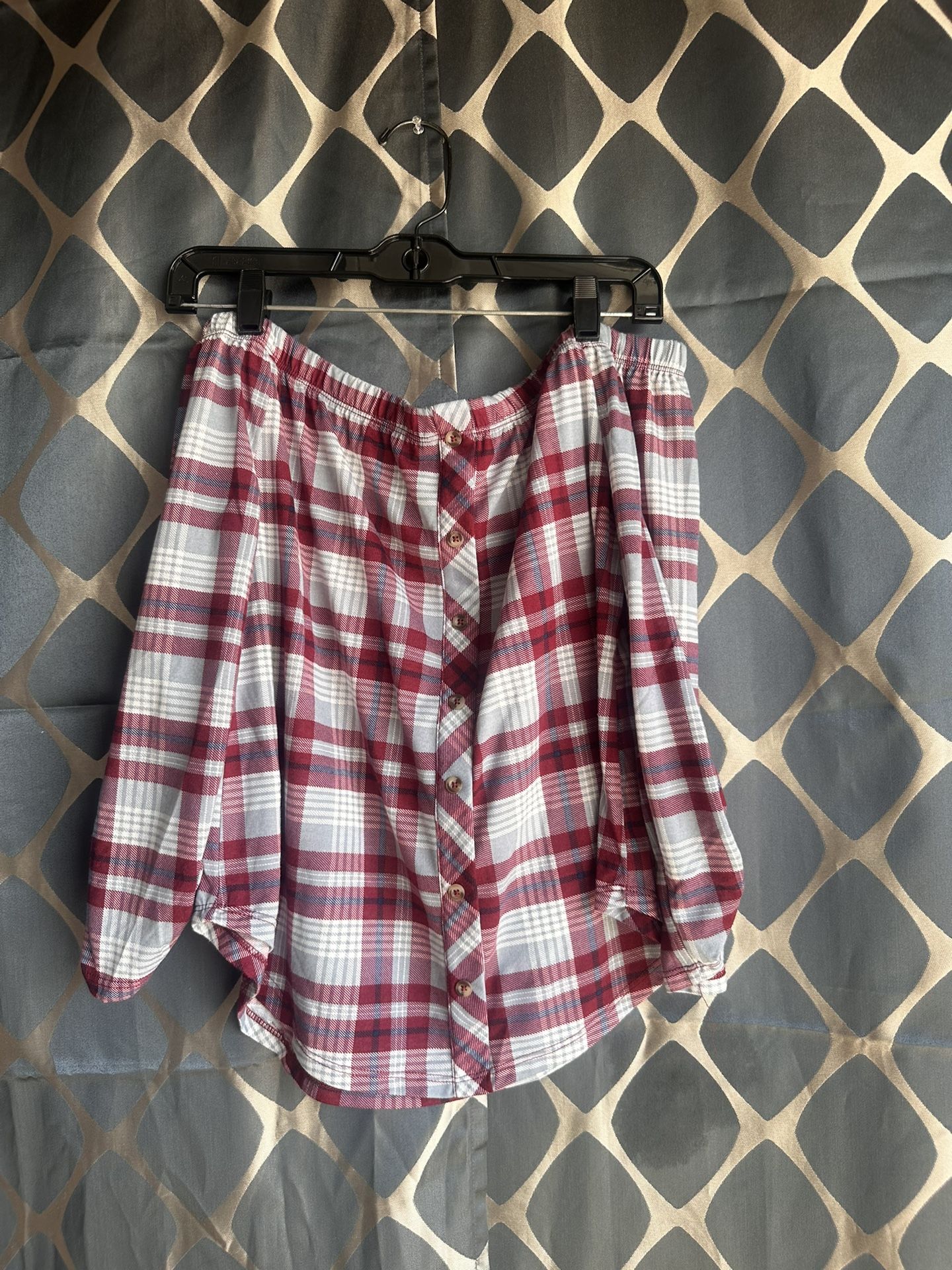 Rue 21 red plaid off shoulder medium woman shirt