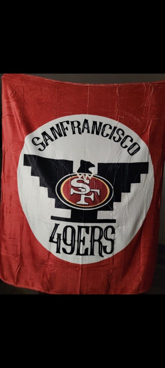 San francisco 49ers Blanket Throw Size 54"x64" Brand New
