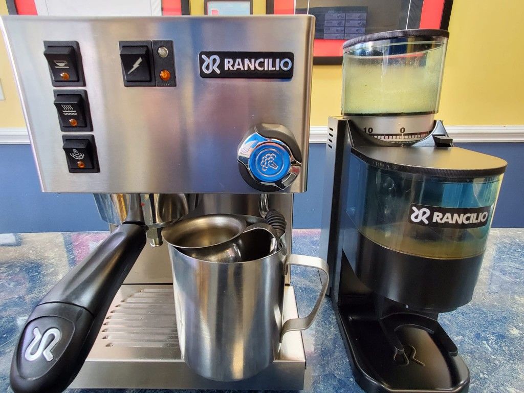 Rancilio Silvia Espresso Machine and Rancilio Rocky Grinder Combo Stainless Steel