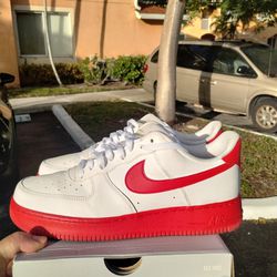 $70 Local Pickup Size 11  Nike Air Force 1 Low White Red Midsole No Box Worn  Few Times No Trades  Price Is Firm