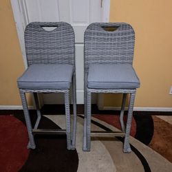 Two Wicker Stools 