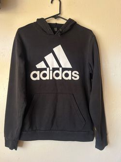 Black Adidas logo hoodie, size M (teen).