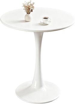 Round Dining Tulip Table for 2, 24 inch, White