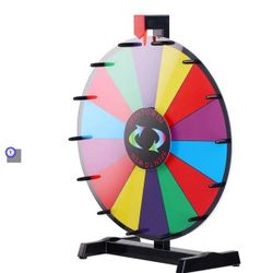 WinSpin 18" Tabletop Prize Wheel Dry Erase, Dark Rainbow