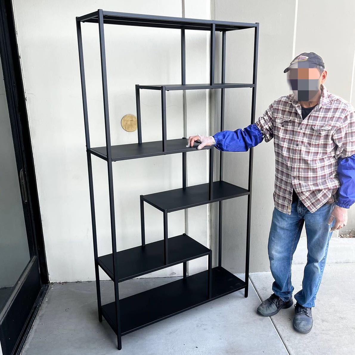 New In Box Metal Display Stand Shelf 73 Inches Tall Black Color