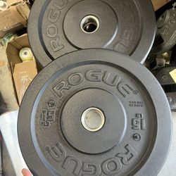 Rogue Fitness 15lb Hi-Temp Olympic Bumper Plate Pair