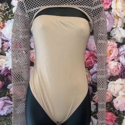 M And L Beige Bodysuit Available 