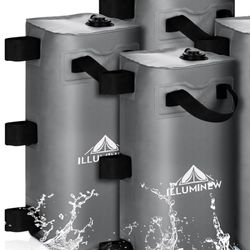 ILLUMINEW 3 Pack Canopy Water Weight Bag, 220 LBS Water Tent Weights Set of 4 Leg Weights for Gazebo, Pop Up Canopy, Canopies, Tent (Grey 25L)
