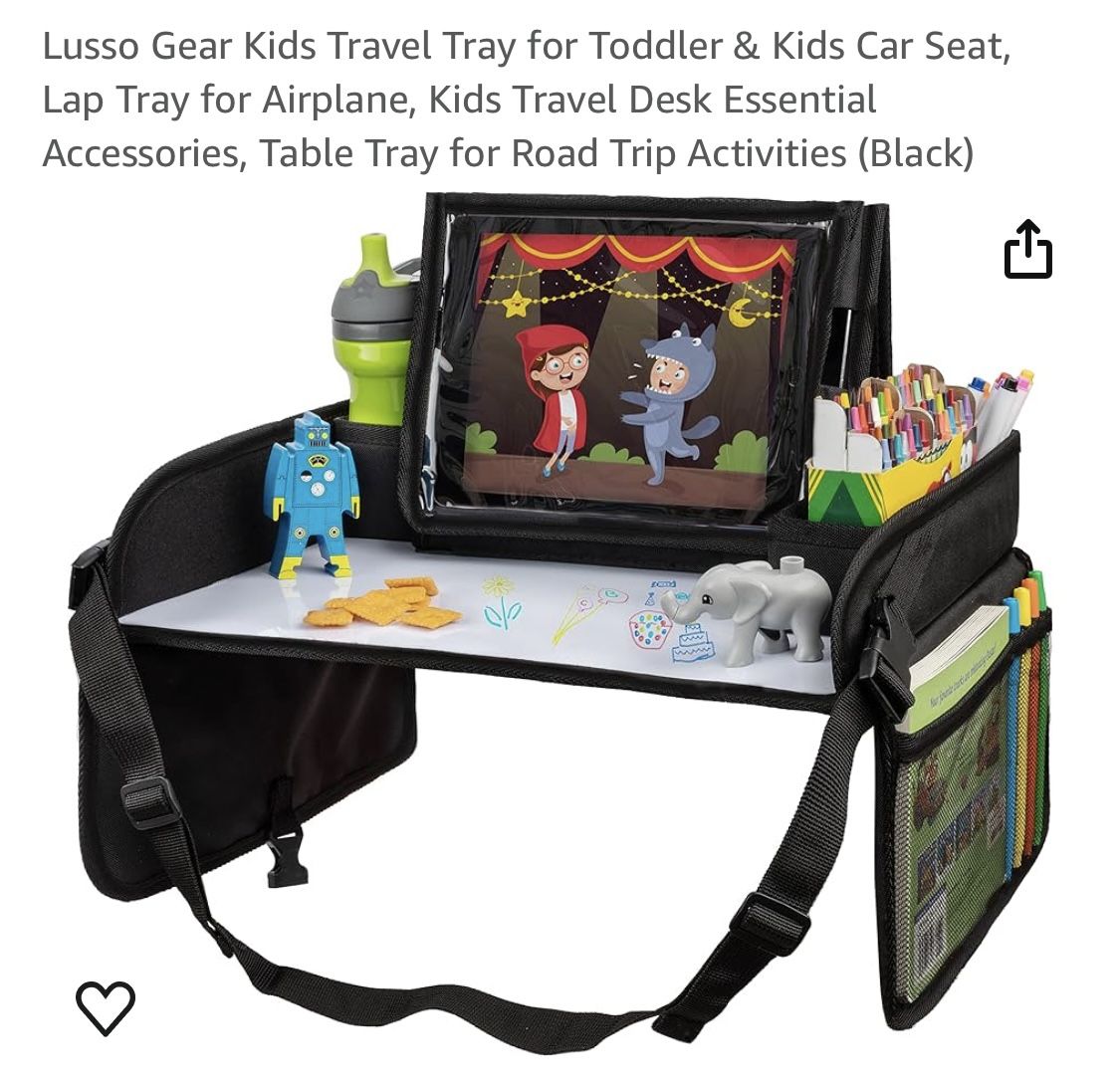 Lusso Gear Kids Travel Tray for Toddler & Kids Car Seat,