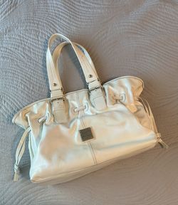Dooney & Bourke Chiara White Patent Leather Satchel Bag Purse Great Condition