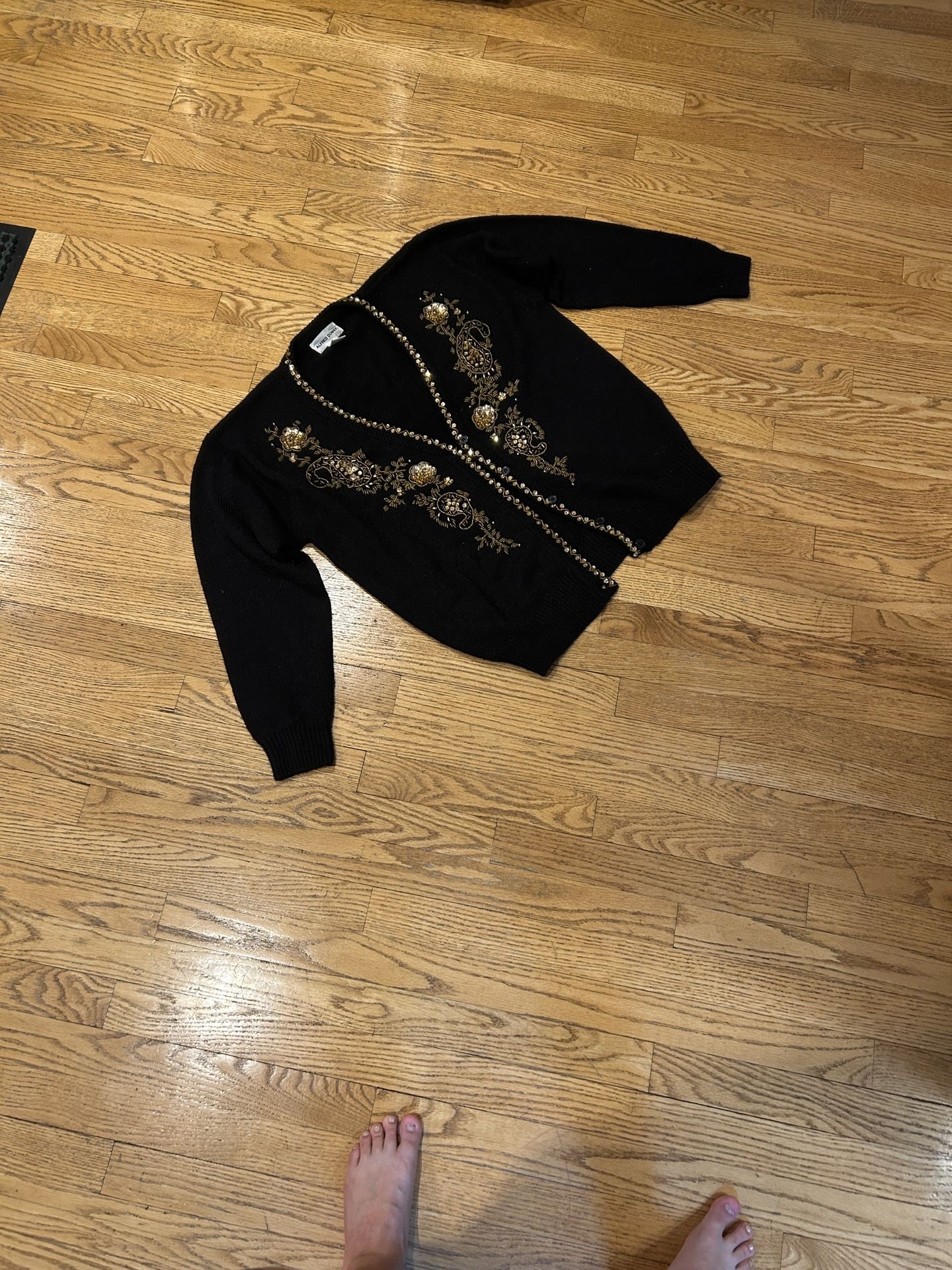 Alfred Dunner Black And Gold Sweater