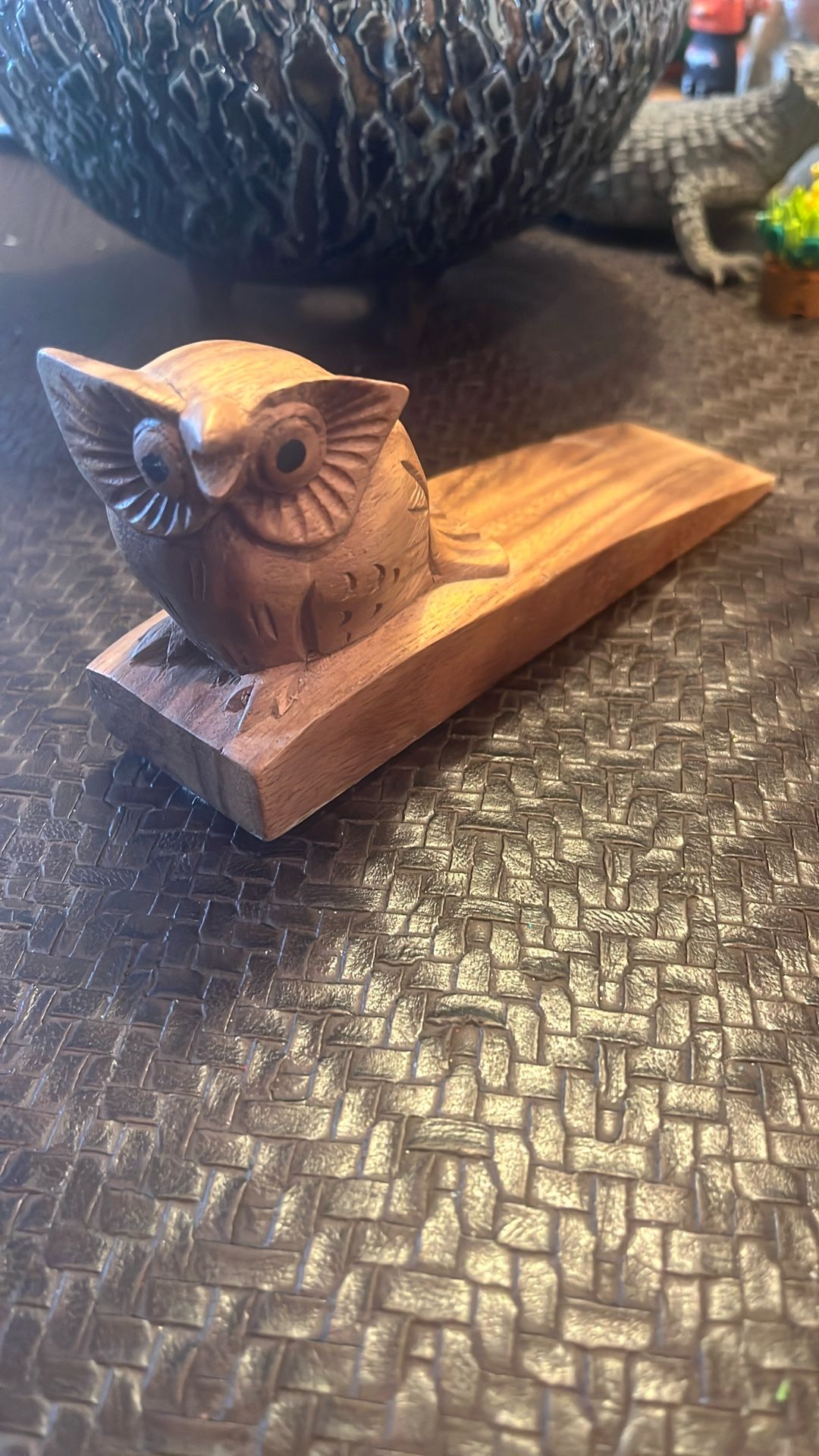 Owl Door Stop Wood